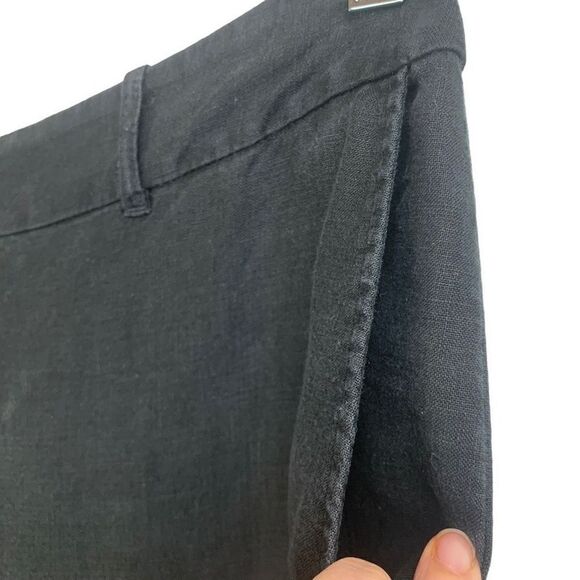 Loft Black Linen Julie Wide Leg Pants Size 6 - Picture 5 of 8
